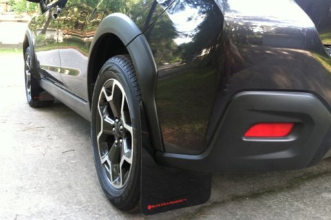Rally Armor 13-17 Subaru Crosstrek XV Black UR Mud Flap w/Red Logo thumbnail 2