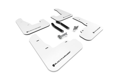 Rally Armor 19-21 Hyundai Elantra GT N Line/i30 White UR Mud Flap w/Black Logo thumbnail 1