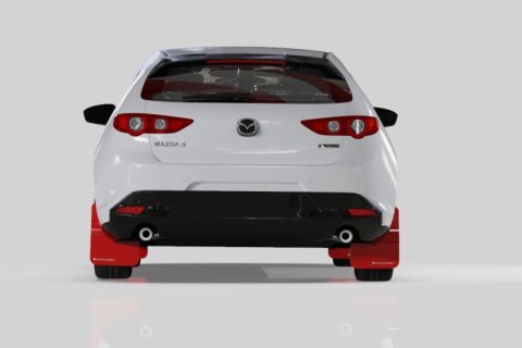 Rally Armor 19-26 Mazda3 Hatchback Black UR Mud Flap w/Dark Grey Logo thumbnail 3