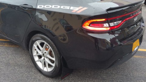 Rally Armor 13-16 Dodge Dart Black UR Mud Flap w/ Red Logo thumbnail 2