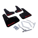 Rally Armor 12-19 Ford Focus ST / 16-19 RS Black UR Mud Flap w/Red Altered Font Logo thumbnail 1
