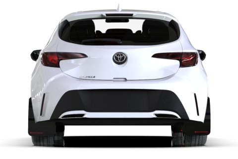 Rally Armor 18-27 Toyota Corolla Hatchback Black UR Mud Flap White Logo thumbnail 2