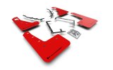 Rally Armor 09-11 Ford Focus MK2 RS Red UR Mud Flap Black Logo thumbnail 1