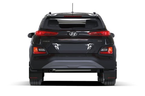 Rally Armor 18-23 Hyundai Kona Red UR Mud Flap Black Logo thumbnail 2