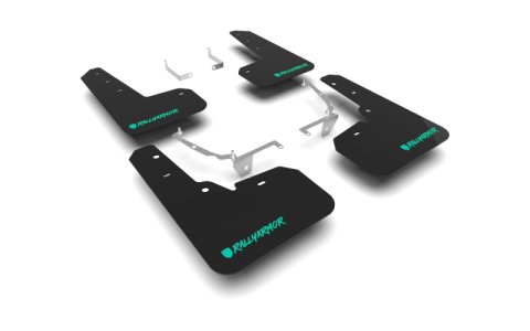 Rally Armor 13-17 Subaru Crosstrek XV Black UR Mud Flap w/Teal Altered Font Logo thumbnail 1