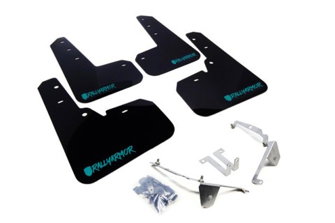 Rally Armor 13-17 Subaru Crosstrek XV Black UR Mud Flap w/Teal Altered Font Logo thumbnail 2