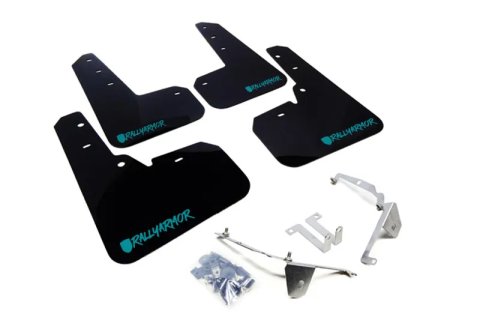 Rally Armor 13-17 Subaru Crosstrek XV Black UR Mud Flap w/Teal Altered Font Logo thumbnail 5