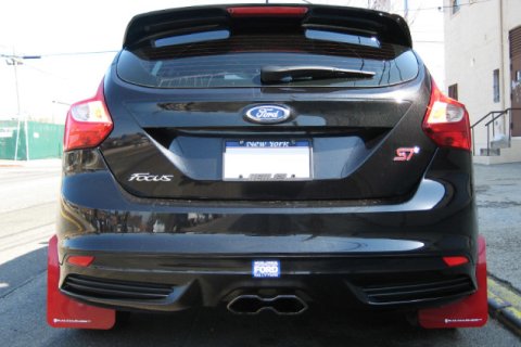 Rally Armor 12-19 Ford Focus ST / 16-19 RS Black Mud Flap w/Blue Logo thumbnail 3