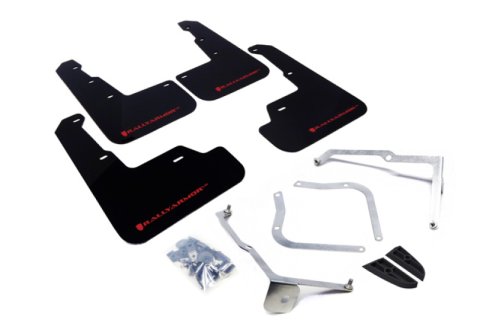 Rally Armor 15-21 Subaru WRX/STI Black UR Mud Flap w/Red Logo thumbnail 1