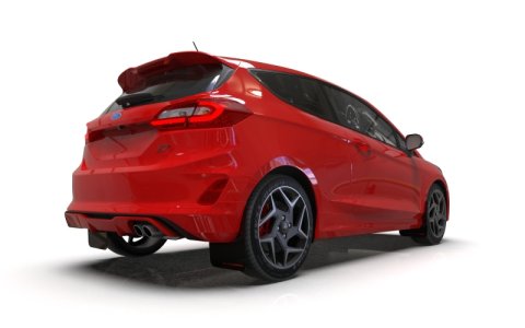 Rally Armor 18-23 Ford Fiesta ST MK8 Black UR Mud Flap w/Red Logo thumbnail 2