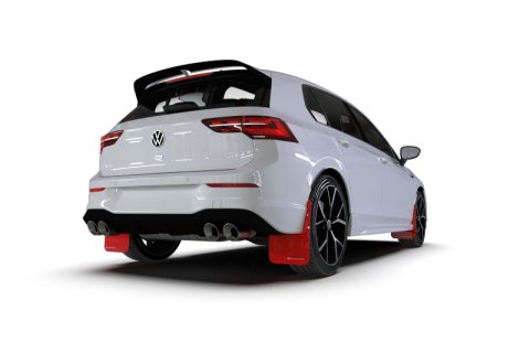 Rally Armor 22-26 VW MK8 Golf GTI/R Red UR Mud Flap w/White Logo thumbnail 2