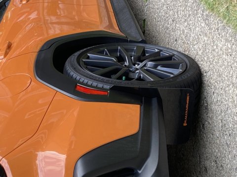 Rally Armor 22-26 Subaru WRX Black UR Mud Flap w/Orange Logo thumbnail 2