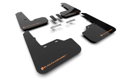 Rally Armor 22-26 Subaru WRX Black UR Mud Flap w/Orange Logo thumbnail 4