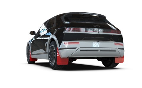 Rally Armor 22-24 Hyundai Ioniq 5 Red Mud Flap w/Black Logo thumbnail 2