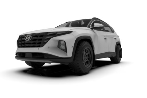 Rally Armor 22-24 Hyundai Tucson Black UR Mud Flap w/Grey Logo thumbnail 4