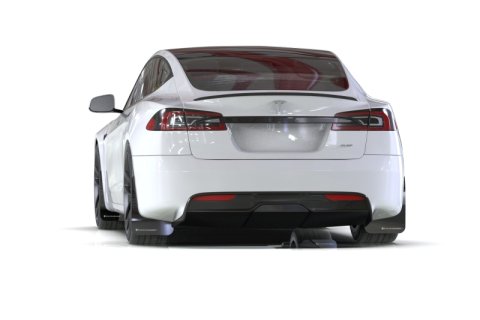 Rally Armor 21-26 Tesla Model S / S Plaid Black UR Mud Flap w/Red Logo thumbnail 3
