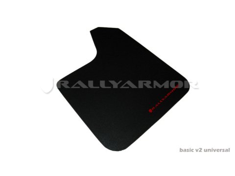 Rally Armor Universal Fit (No Hardware) Basic Black Mud Flap w/ Blue Logo thumbnail 1
