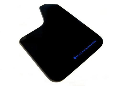 Rally Armor Universal Fit (No Hardware) Basic Black Mud Flap w/ Blue Logo thumbnail 4