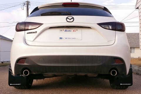 Rally Armor 14-18 Mazda3 Red UR Mud Flap w/White Logo thumbnail 2