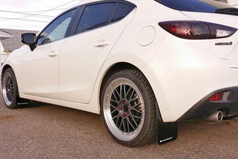 Rally Armor 14-18 Mazda3 Red UR Mud Flap w/White Logo thumbnail 6