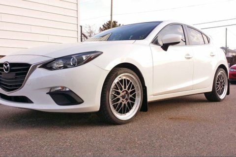 Rally Armor 14-18 Mazda3 Red UR Mud Flap w/White Logo thumbnail 8