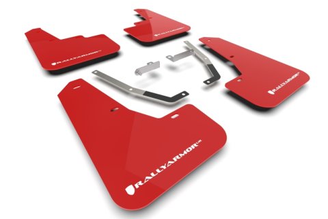 Rally Armor 24-26 Subaru Crosstrek Red UR Mud Flap White Logo thumbnail 1