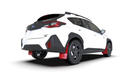 Rally Armor 24-26 Subaru Crosstrek Red UR Mud Flap White Logo thumbnail 2