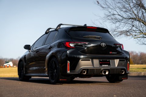 Rally Armor 23-26 Toyota GR Corolla Black Mud Flap w/Light Blue Logo thumbnail 3