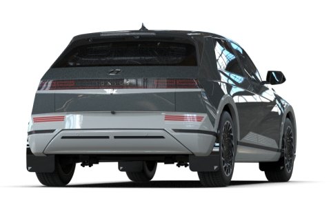Rally Armor 22-24 Hyundai Ioniq 5 Black UR Mud Flap Silver Battery Logo thumbnail 3