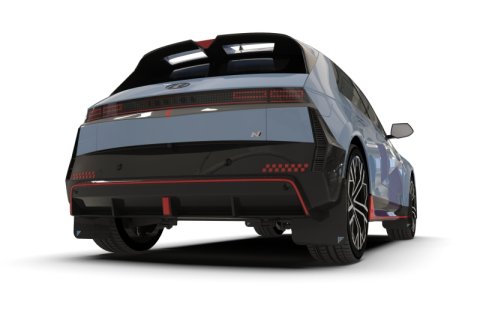 Rally Armor 25-26 Hyundai Ioniq 5 N Black UR Mud Flap Light Blue Battery Logo thumbnail 2