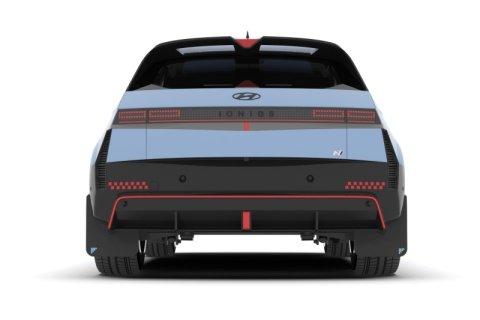 Rally Armor 25-26 Hyundai Ioniq 5 N Black UR Mud Flap Light Blue Battery Logo thumbnail 3