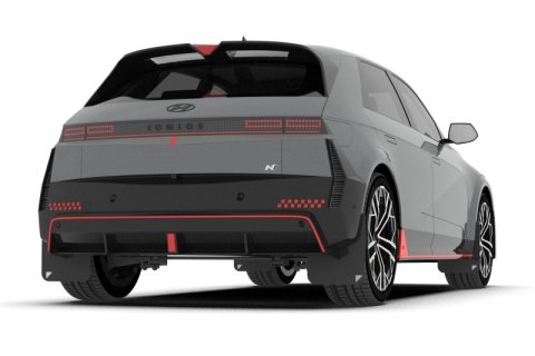 Rally Armor 25-26 Hyundai Ioniq 5 N Black UR Mud Flap Light Blue Battery Logo thumbnail 4