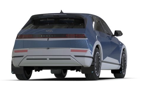 Rally Armor 25-26 Hyundai Ioniq 5 PE Blk Mud Flap w/Light Blue Battery Logo thumbnail 3