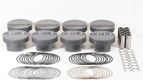 Mahle MS Piston Set Ford Flat Top SB 383ci 4.030in Bore 3.75in Stk 6.2in Rod .927 Pin -6cc 10.9 CR thumbnail 1