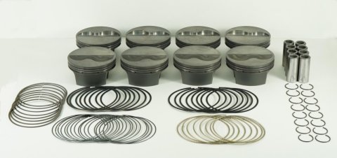 Mahle MS Piston Set Chevy SB 407ci 4.155in Bore 3.5/3.75 Stroke 6.125/6 Rod .927Pin -9cc 13.7CR thumbnail 1