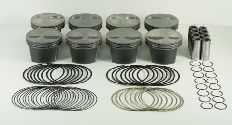 Mahle MS Piston Set SBC 315ci 3.796in Bore 3.480in Stroke 5.700in Rod .927 Pin -1cc 9.9 CR Set of 8 thumbnail 3