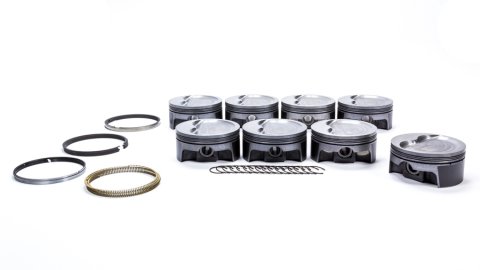 Mahle MS Piston Set SBC 383ci 4.030in Bore 3.750in Stroke 5.7in Rod 0.927 Pin -16cc 9.8 CR Set of 8 thumbnail 5