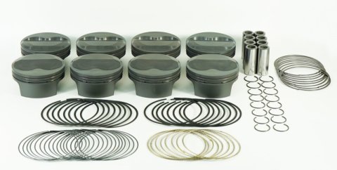 Mahle MS Piston Set SBC 433ci 4.155in Bore 4.000in Stroke 6.0in Rod 0.927 Pin 4cc 13.9 CR Set of 8 thumbnail 2
