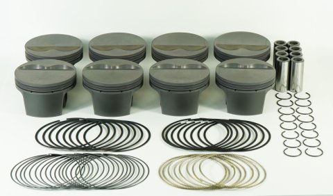 Mahle MS Piston Set SBC 374ci 4.125in Bore 3.480/3.5stk 6.125in Rod .927 Pin -5cc 10.8 CR Set of 8 thumbnail 3