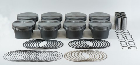 Mahle MS Piston Set Chevy LS Flat Top 382cid 3.78in Bor 3.622in Stk 6.098in Rd .945 Pin -4.2cc 9.7CR thumbnail 1