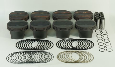 Mahle Piston Set Chevy 400ci 4.155in Bore 3.750in Stroke 6.0in Rod 12.3:1 CR Piston Set of 8 thumbnail 2