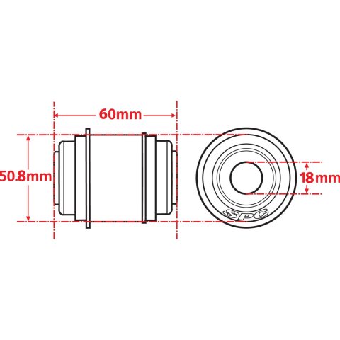 SPC Performance Flex Joint xAxis BUILDER SERIES 18mm ID X 50.8mm OD X 60mm Width