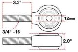 SPC Performance xAxis Sealed Flex Joint RH 3/4in-16x12mm BH x 2in W thumbnail 1