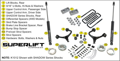 Superlift 05-20 Toyota Tacoma 4WD (Excl TRD Pro Models) - 3in Lift Kit w/ Superlift Shocks thumbnail 7