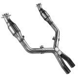 Kooks 05-10 Ford Mustang GT 2 1/2in x 2 1/2in OEM Exhaust GREEN Cat X Pipe thumbnail 2