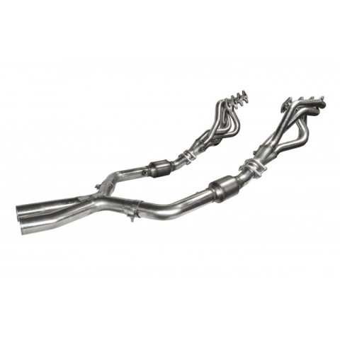 Kooks 05-10 Ford Mustang GT Manual 1 5/8in x 2 1/2in SS Long Tube Headers and OEM Catted SS X Pipe thumbnail 1