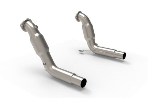 Kooks 20-24 Ford Exployer ST/Aviator 3in x 2-1/2in Stainless Steel GREEN Catted Downpipes thumbnail 1