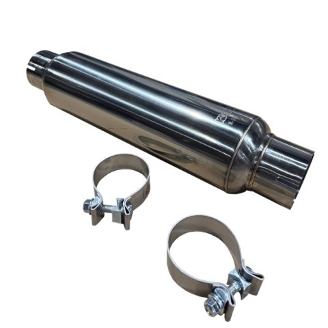 Kooks 3in. Round Clamp In Muffler 14in. Long Polished Stainless Steel thumbnail 3