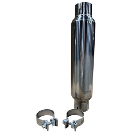 Kooks 3in. Round Clamp In Muffler 14in. Long Polished Stainless Steel thumbnail 5