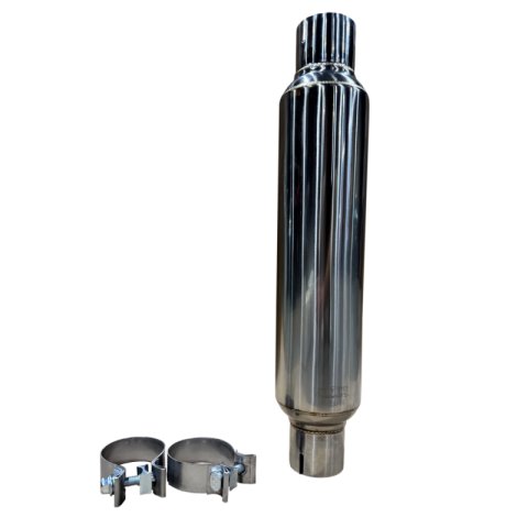 Kooks 2.5in Round Clamp In Muffler 14in Long Polished Stainless Steel thumbnail 2